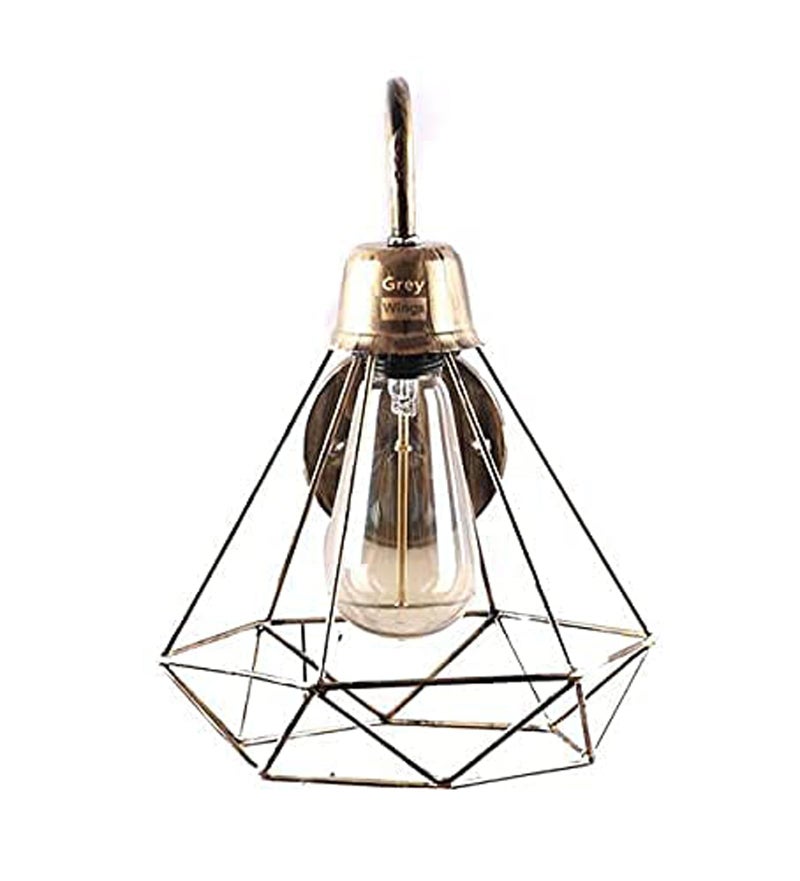 GreyWings Geometric Antique Bronze Metal Wall Light – Modern Industrial Decorative Sconce, Living Room, Bedroom, Cafe, E27 Holder (Bulb not Included) Small Pack of 1 - Image 4