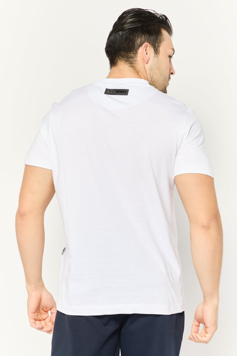 PHILIPP PLEIN Plein Sport Men Sportswear Fit Short Sleeve Outdoor T-Shirt, White - Image 4
