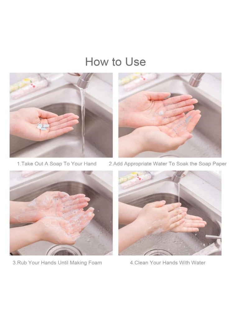 OASIS-TH 1000 PCS Portable Mini Soap Sheets, Disposable Soap Paper Sheets, Hand Washing Bath Scented Paper for Home Travel Camping and Outdoor Activities Pink Rose Scented  - Image 2
