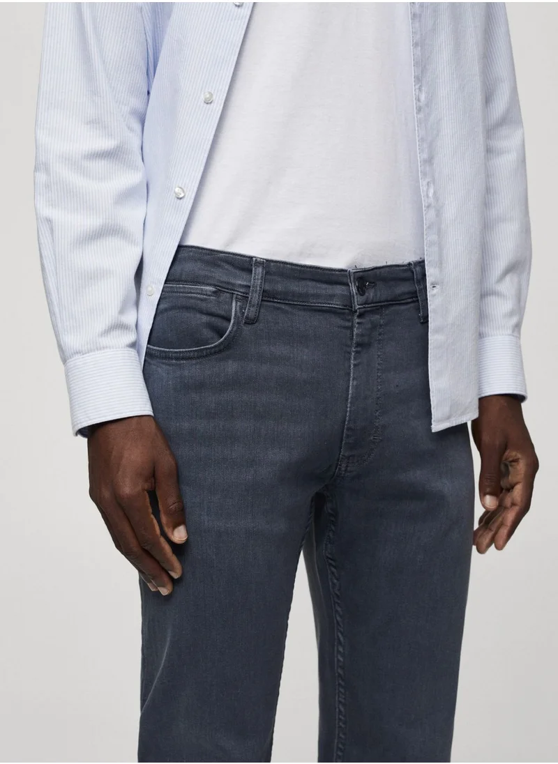 مانجو مان Straight Fit Mid Wash Jeans