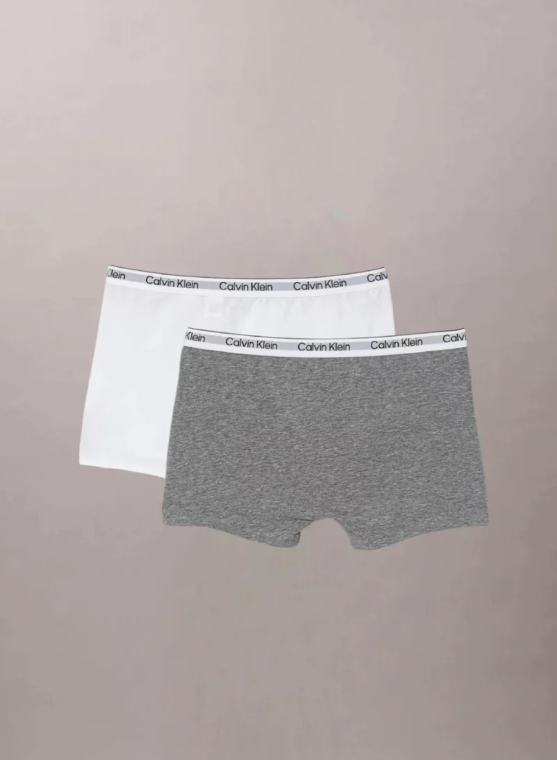 Calvin Klein 2 Pack Boys Trunks - Icon Cotton Stretch