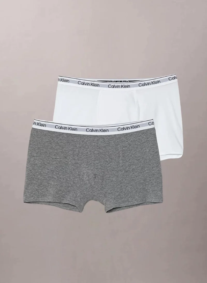 Calvin Klein 2 Pack Boys Trunks - Icon Cotton Stretch