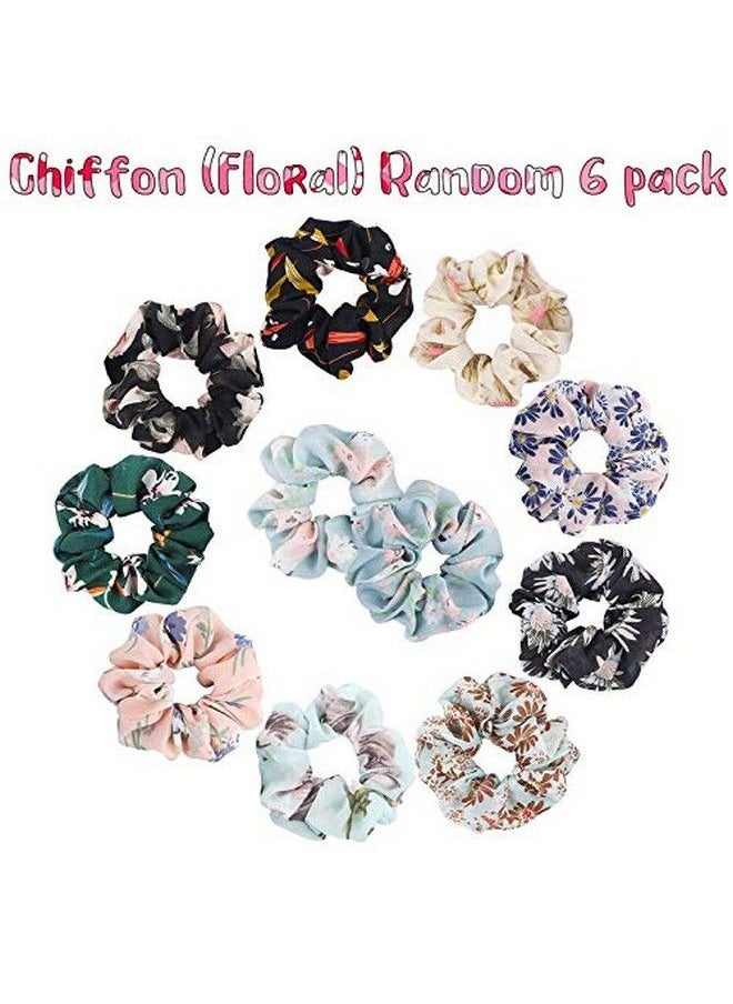 Fameza FAMEZA Women's Chiffon Flower Hair Scrunchies, Pack of 24 (Multicolour)  - Image 3