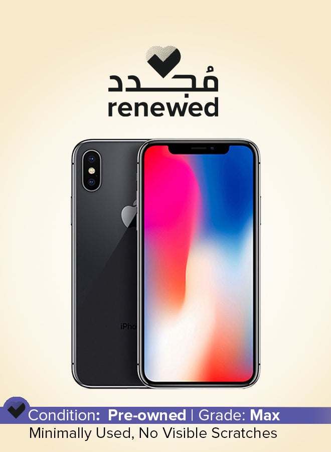 ابل  إصدار مُجدد من هاتف آيفون X مع فيس تايم بذاكرة داخلية سعة 256 جيجابايت، يدعم تقنية 4G LTE، لون فضي فضائي - Image 1