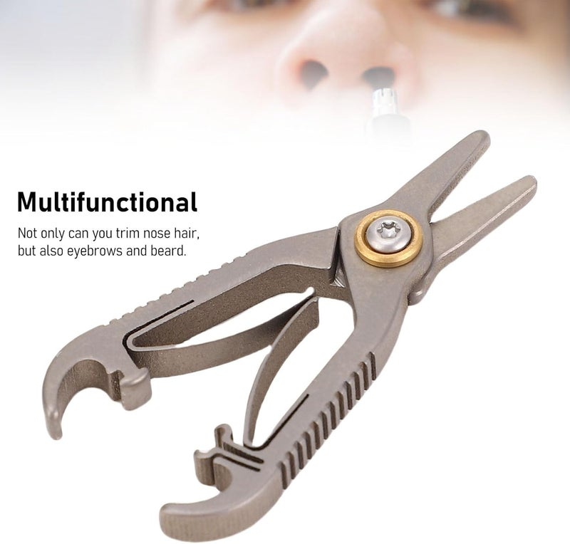 Nose Hair Beauty Scissor, Ti Alloy Round Tip Grooming Scissor Nose Hair Trimming Tool for Eyebrows Beard - Image 4