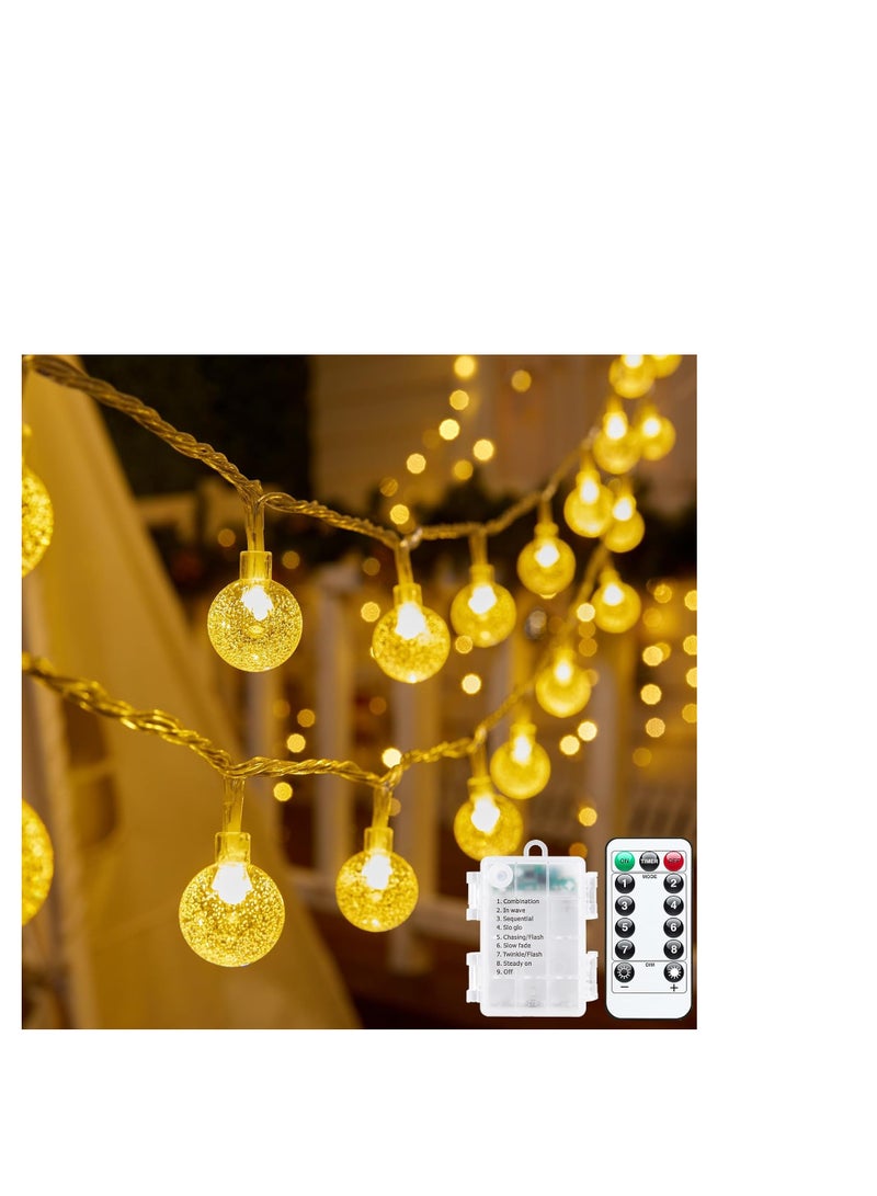 general String Lights Battery Operated - 17 ft 30 LED Globe Fairy Lights with Remote and 8 Modes, Waterproof for Bedroom Tent Loft Camping Porch Patio Party Wedding Decor - Image 1