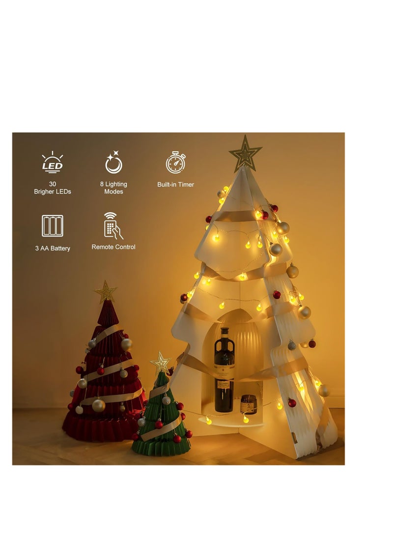 general String Lights Battery Operated - 17 ft 30 LED Globe Fairy Lights with Remote and 8 Modes, Waterproof for Bedroom Tent Loft Camping Porch Patio Party Wedding Decor - Image 2