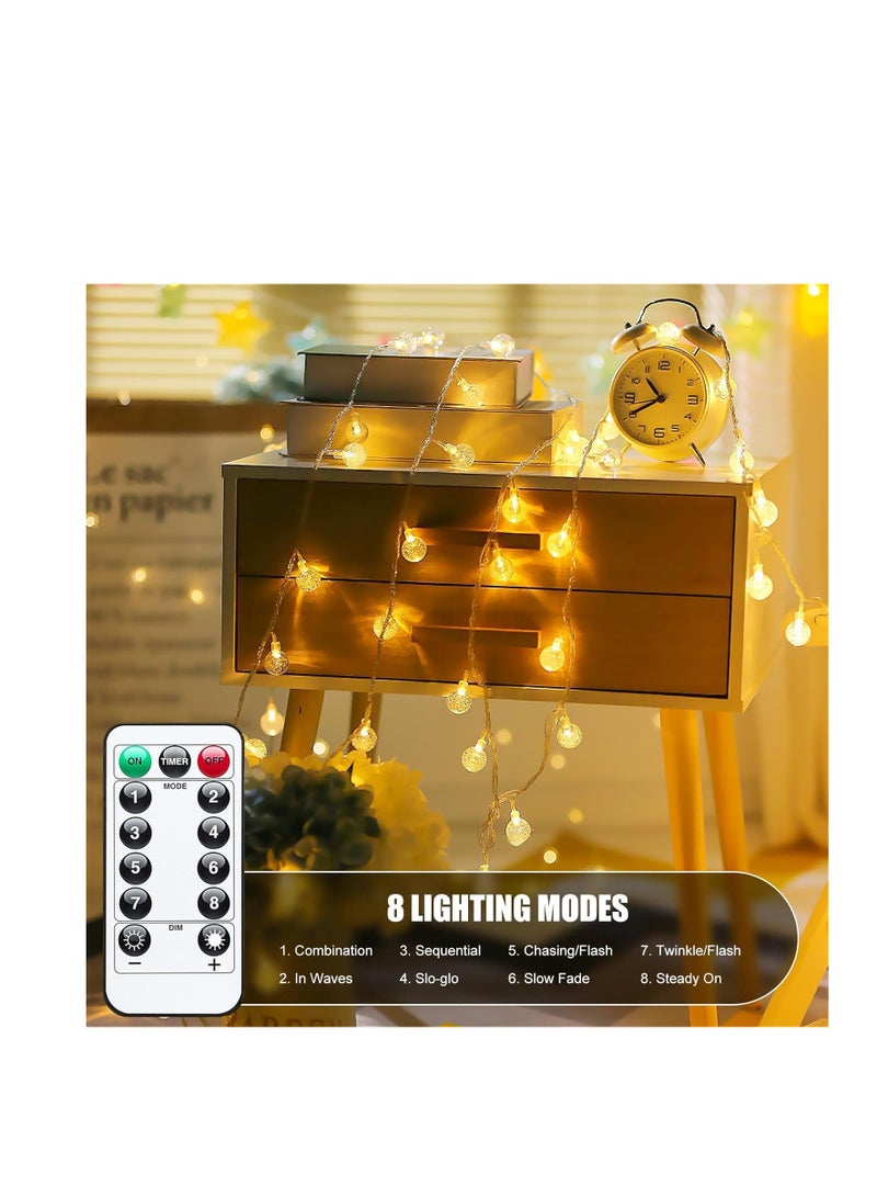general String Lights Battery Operated - 17 ft 30 LED Globe Fairy Lights with Remote and 8 Modes, Waterproof for Bedroom Tent Loft Camping Porch Patio Party Wedding Decor - Image 3