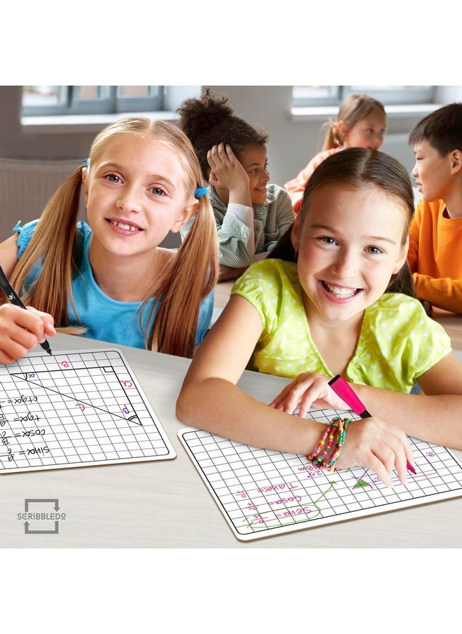 Scribbledo 11”X14” Large Graph Dry Erase Grid Board Double-Sided White Board .75” Cells Drawing Math Grid Lines Graphing Charts Whiteboard For Home School Classroom Teachers And Students  - Image 5