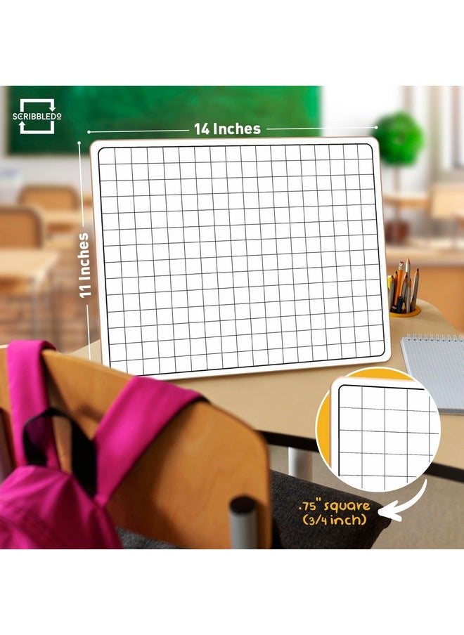 Scribbledo 11”X14” Large Graph Dry Erase Grid Board Double-Sided White Board .75” Cells Drawing Math Grid Lines Graphing Charts Whiteboard For Home School Classroom Teachers And Students  - Image 3