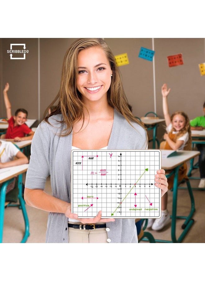 Scribbledo 11”X14” Large Graph Dry Erase Grid Board Double-Sided White Board .75” Cells Drawing Math Grid Lines Graphing Charts Whiteboard For Home School Classroom Teachers And Students  - Image 2