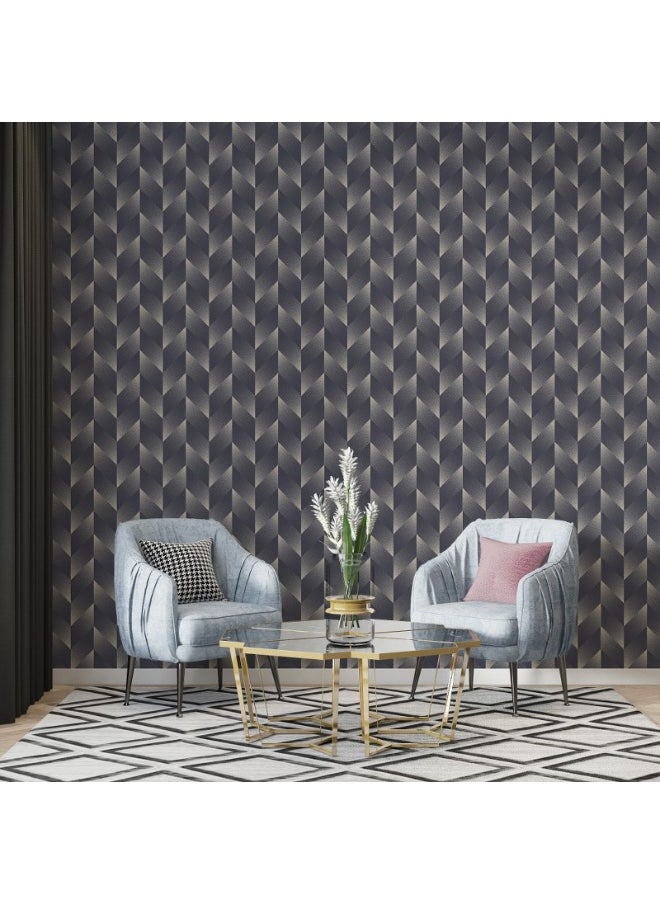 Checkered Parallelogram Mod Seamless Pattern Fabric Wallpaper Covers An Area ​​Up To 4.2Mx3M With Adhesive  And Smoothing Tool