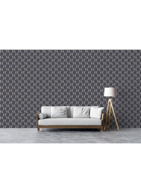 Checkered Parallelogram Mod Seamless Pattern Fabric Wallpaper Covers An Area ​​Up To 4.2Mx3M With Adhesive  And Smoothing Tool