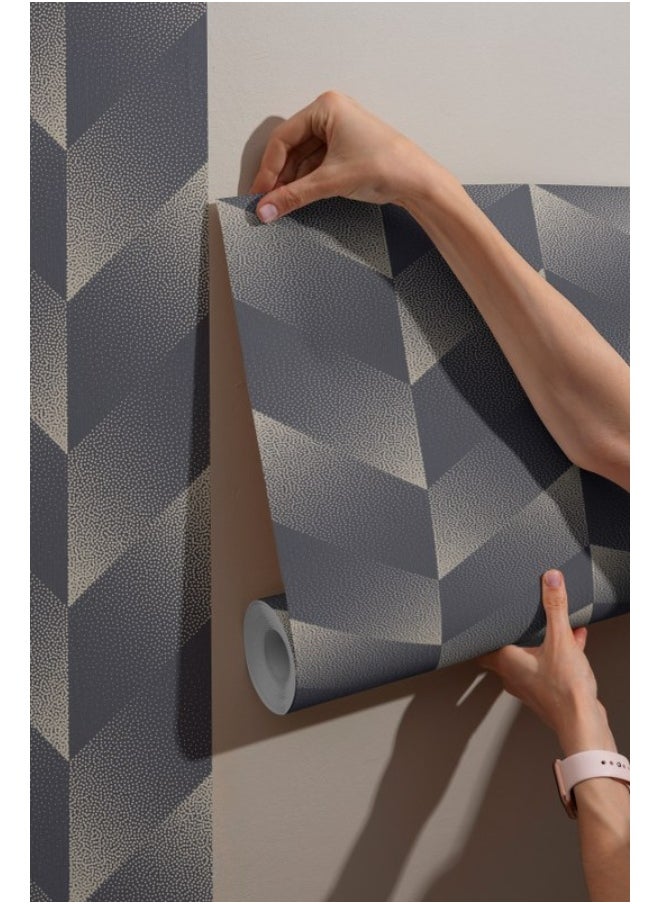 Checkered Parallelogram Mod Seamless Pattern Fabric Wallpaper Covers An Area ​​Up To 4.2Mx3M With Adhesive  And Smoothing Tool