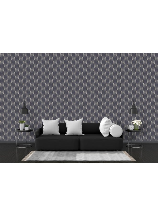 Checkered Parallelogram Mod Seamless Pattern Fabric Wallpaper Covers An Area ​​Up To 4.2Mx3M With Adhesive  And Smoothing Tool
