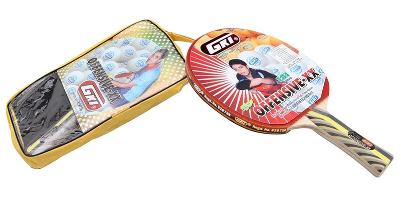 GKI Offensive Wood XX Computerized Printed Cover Table Tennis Racquet (Red) -Pack of 2 - Image 4