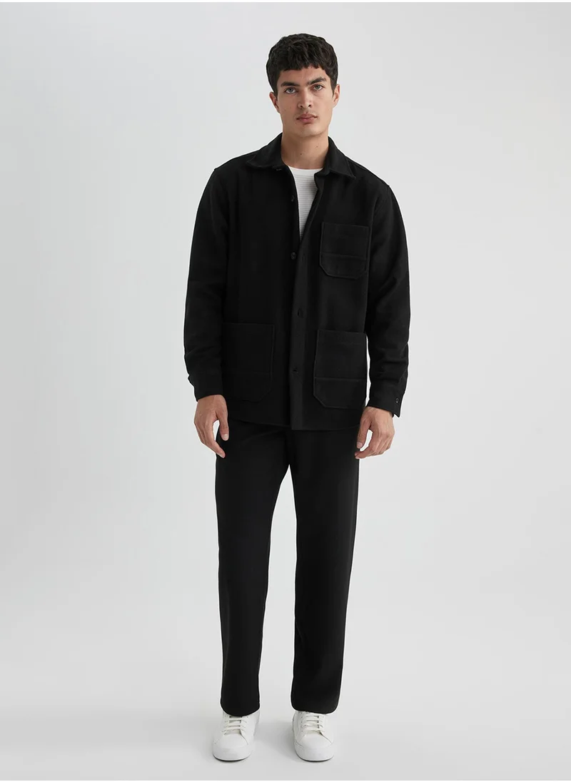 DeFacto Regular Fit Lined Long Sleeve Wool Shirt
