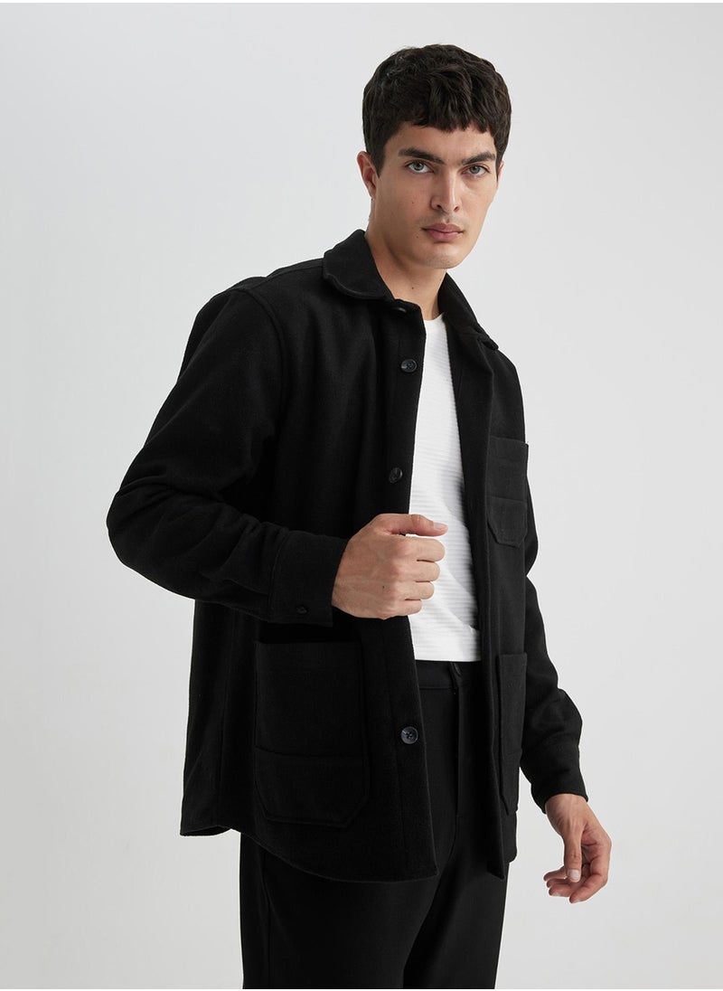DeFacto - Regular Fit Lined Long Sleeve Wool Shirt - Image 1