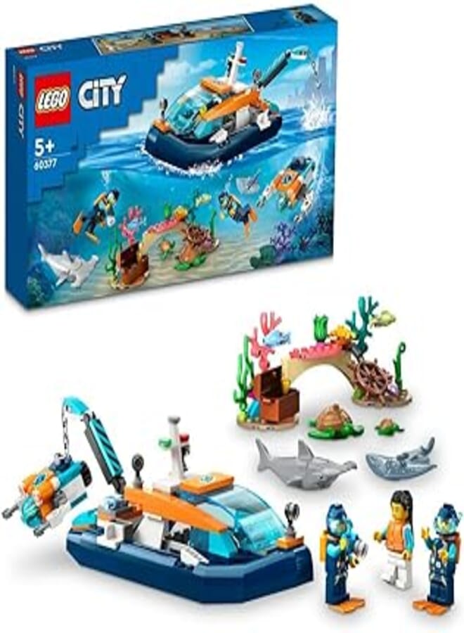 مجموعة ألعاب بناء قارب الغوص 60377 من LEGO® City Explorer (182 قطعة)