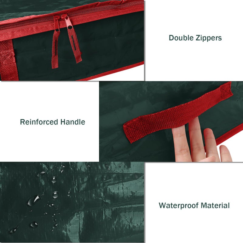 EMOMAS Christmas Gift Wrapping Paper Organizer Storage Bags,Plastic Container for Holiday Supplies & Accessories, Gift Bag Organizer, Under Bed Wrapping Paper Storage (Red) - Image 4