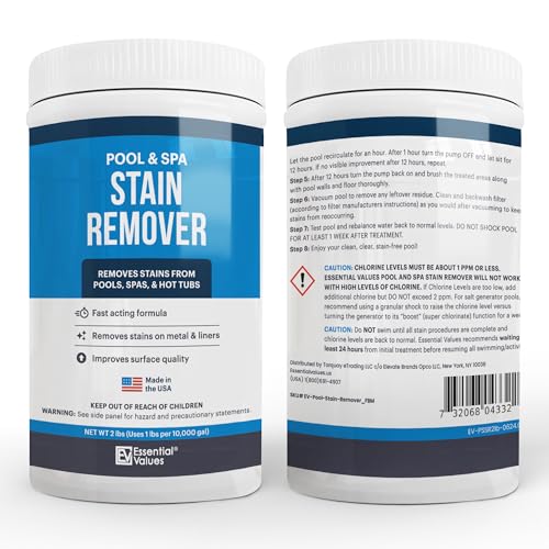 Essential Values Swimming Pool & Spa Stain Remover (2 LBS) - Compatible with Vinyl Liners, Fiberglass & Metals - Effective Formula Removes Rust & Tough Stains - Image 5