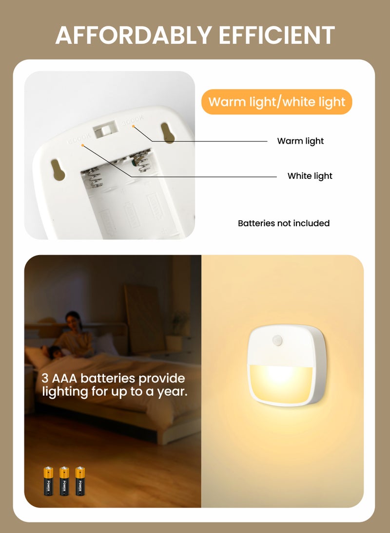 Xkimos Motion Sensor Dimmable LED Night Light 3-Pack Wall Lights for Kids Bedroom Bathroom Kitchen Hallway Stairway Indoor Use - Image 5
