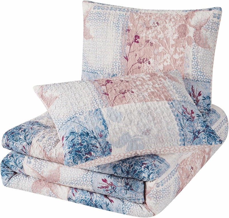 Cannon CANNON Textured Lotte Patchwork Quilt Set Multiple Polyester 3Piece FullQueen Quilt Set Patchwork Themed for Men and Women OekoTEX Certified Confidence  - Image 3