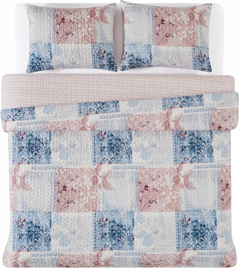Cannon CANNON Textured Lotte Patchwork Quilt Set Multiple Polyester 3Piece FullQueen Quilt Set Patchwork Themed for Men and Women OekoTEX Certified Confidence  - Image 2