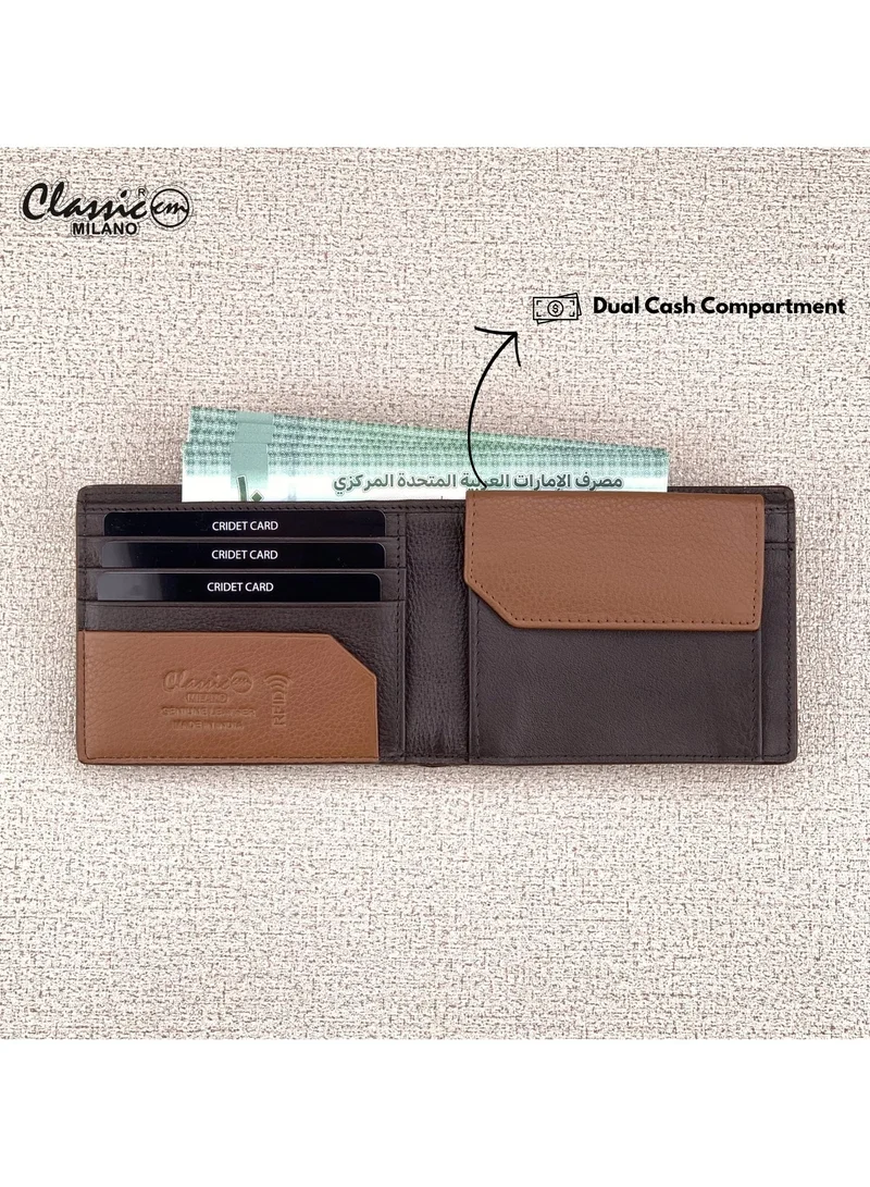 Classic Milano Classic Milano Genuine Leather Wallet for Men – Slim Bifold Men’s Wallet with RFID Blocking, Multiple Card Slots – Stylish Mens Purse Wallets Gift for Husband, Father