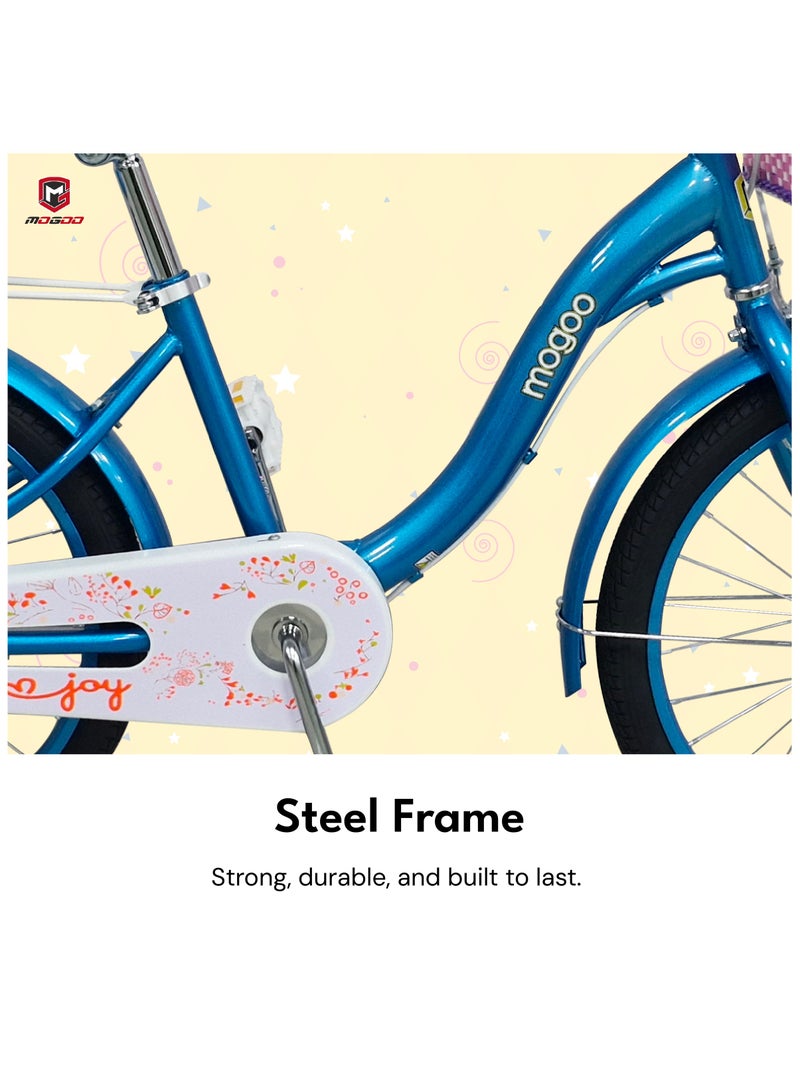 MOGOO Joy 20-Inch Girls Bike | 20-Inch Wheel Size | Adjustable Seat | Blue Color - Image 3