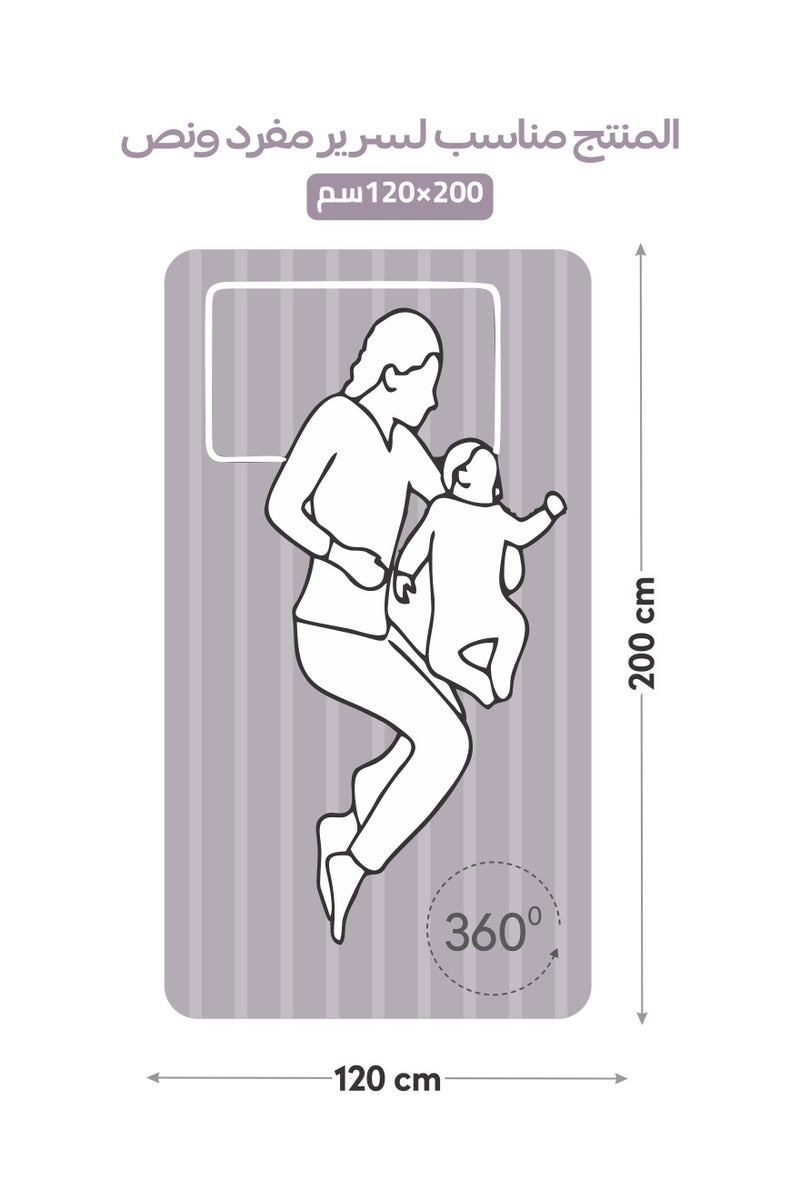 Donetella Premium 2 Piece – 120x200 cm Twin Striped  Fitted Sheet, and 30 cm Deep Pocket, Secure All-Around Elastic Fit, No Excess Fabric. - Image 3