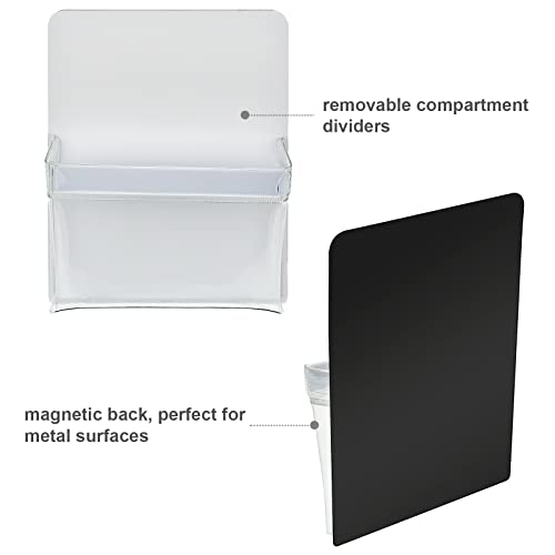 TecUnite 2 Pieces Magnetic Pencil Holder Plastic Cup Pencil Holders Storage Pocket for Refrigerator Whiteboard Pens Markers Locker Accessories - Image 3