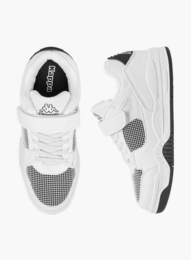 Kappa Boys' Logo Print Sneakers with Hook and Loop Closure