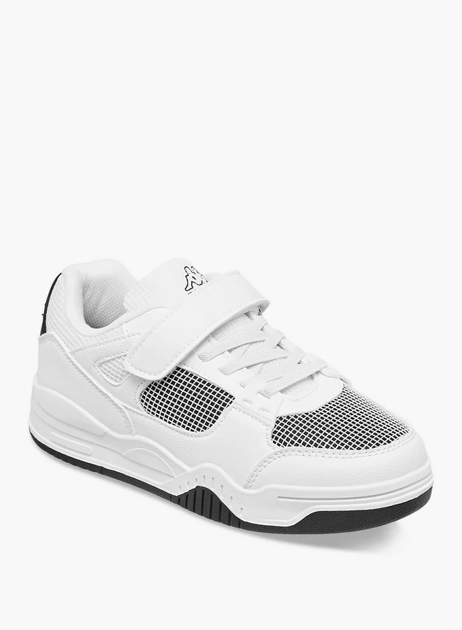 Kappa Boys' Logo Print Sneakers with Hook and Loop Closure