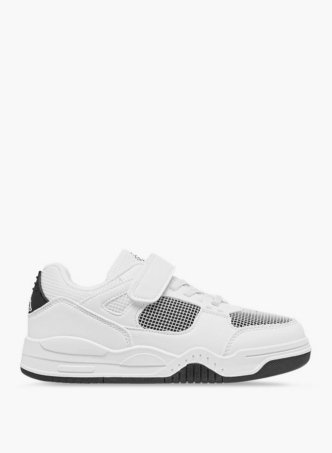 Kappa Boys' Logo Print Sneakers with Hook and Loop Closure - Image 3