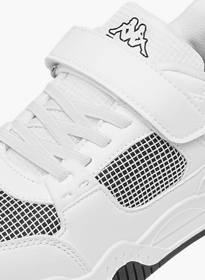 Kappa Boys' Logo Print Sneakers with Hook and Loop Closure - Image 4