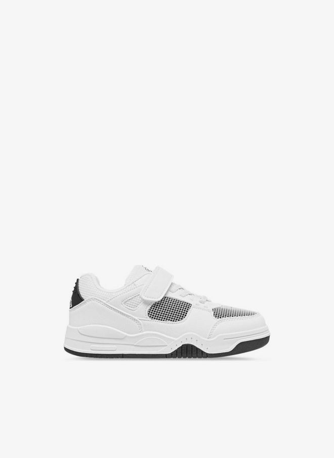Kappa Boys' Logo Print Sneakers with Hook and Loop Closure - Image 1
