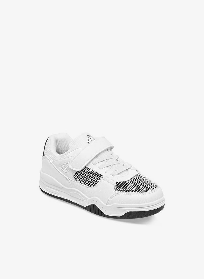Kappa Boys' Logo Print Sneakers with Hook and Loop Closure - Image 2
