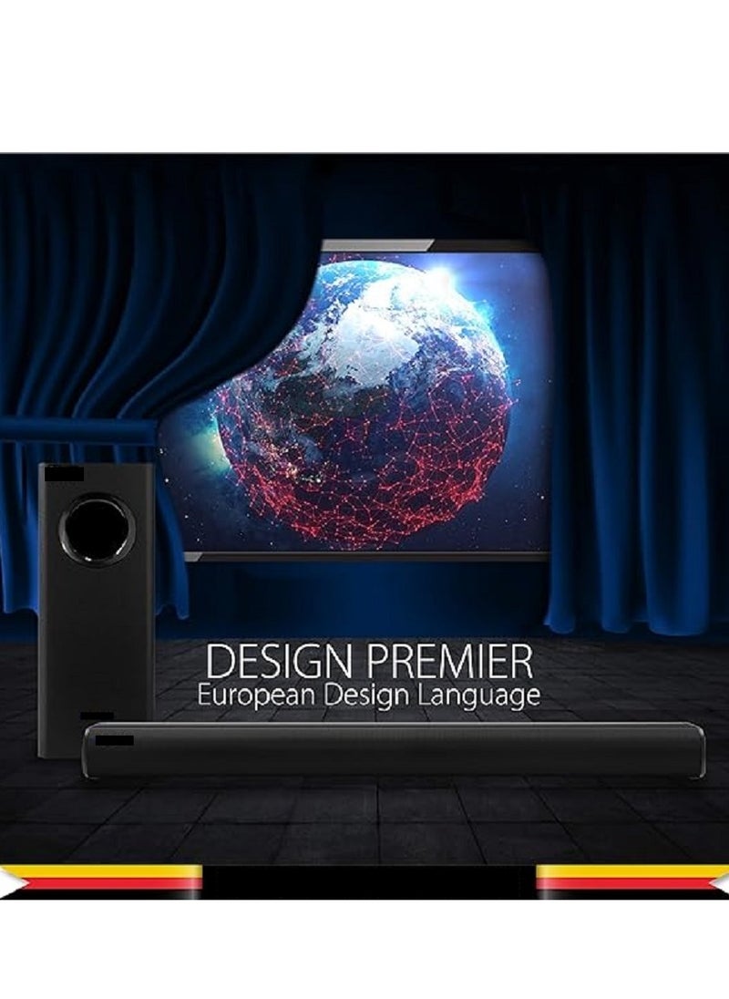 Generic - 2.1ch Soundbar With Wireless Subwoofer, HDMI Bluetooth 5 And LED Display 240W Black EVAUD-SB241B , Wireless Bluetooth Soundbar (Black) - Image 1