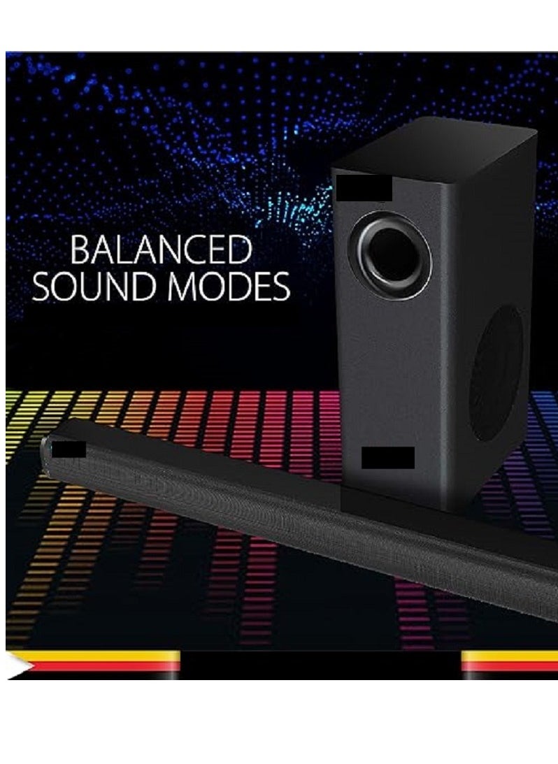 Generic - 2.1ch Soundbar With Wireless Subwoofer, HDMI Bluetooth 5 And LED Display 240W Black EVAUD-SB241B , Wireless Bluetooth Soundbar (Black) - Image 1