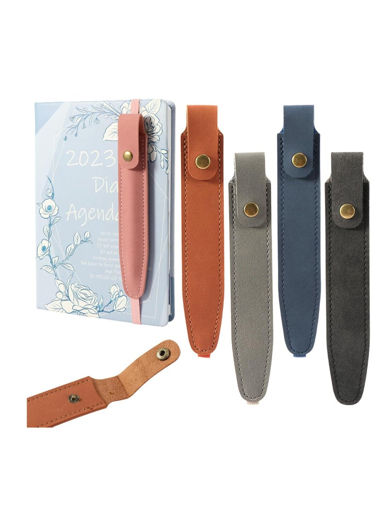 Oasisgalore 5Pcs Elastic Pen Holder for Notebook PU Leather Pencil Pouch Holder for Journal  - Image 1
