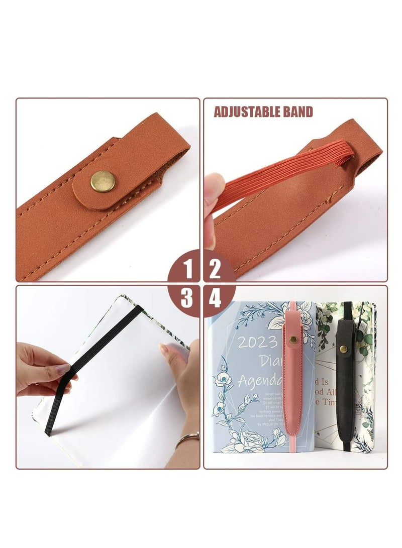 Oasisgalore 5Pcs Elastic Pen Holder for Notebook PU Leather Pencil Pouch Holder for Journal  - Image 3