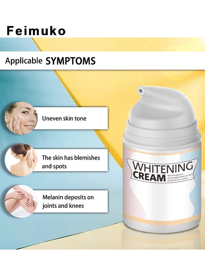 Feimuko Underarm Whitening Cream, Skin Lightening Cream For Dark Underarm, Brightening Bleaching Cream, Neck, Armpit, Knees, Elbows, Private Areas, Intimate Areas, Brightening Cream Dark Spot Remover Corrector, 50ml - Image 2