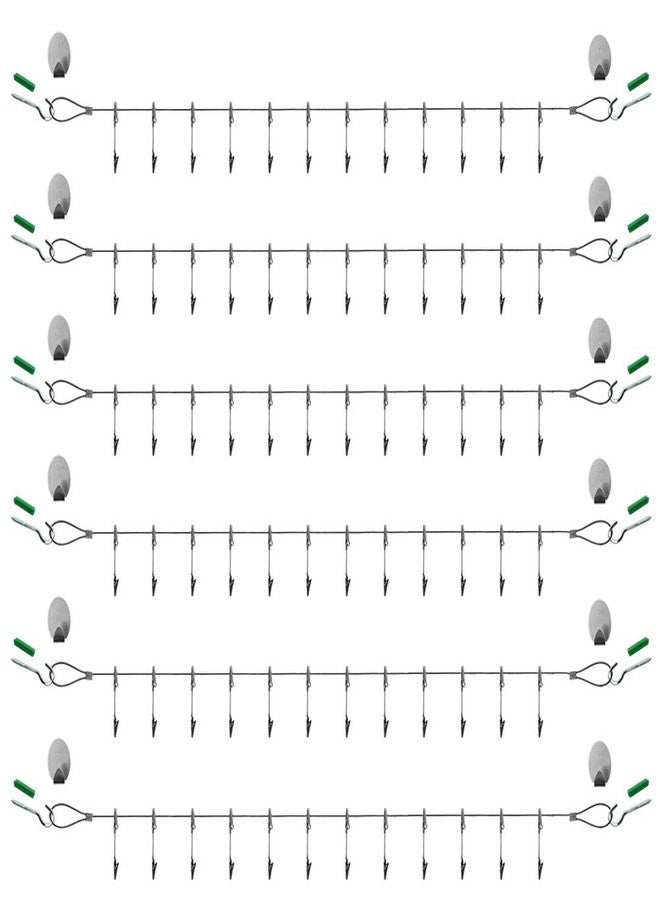 MOUNTAIN_ARK 6 Pack 5 ft Steel Wall Hanging Photo Display String Wire Cable with Adjustable Alligator Clip, for Hanging Picture Kids Art Crafts Note - Image 1