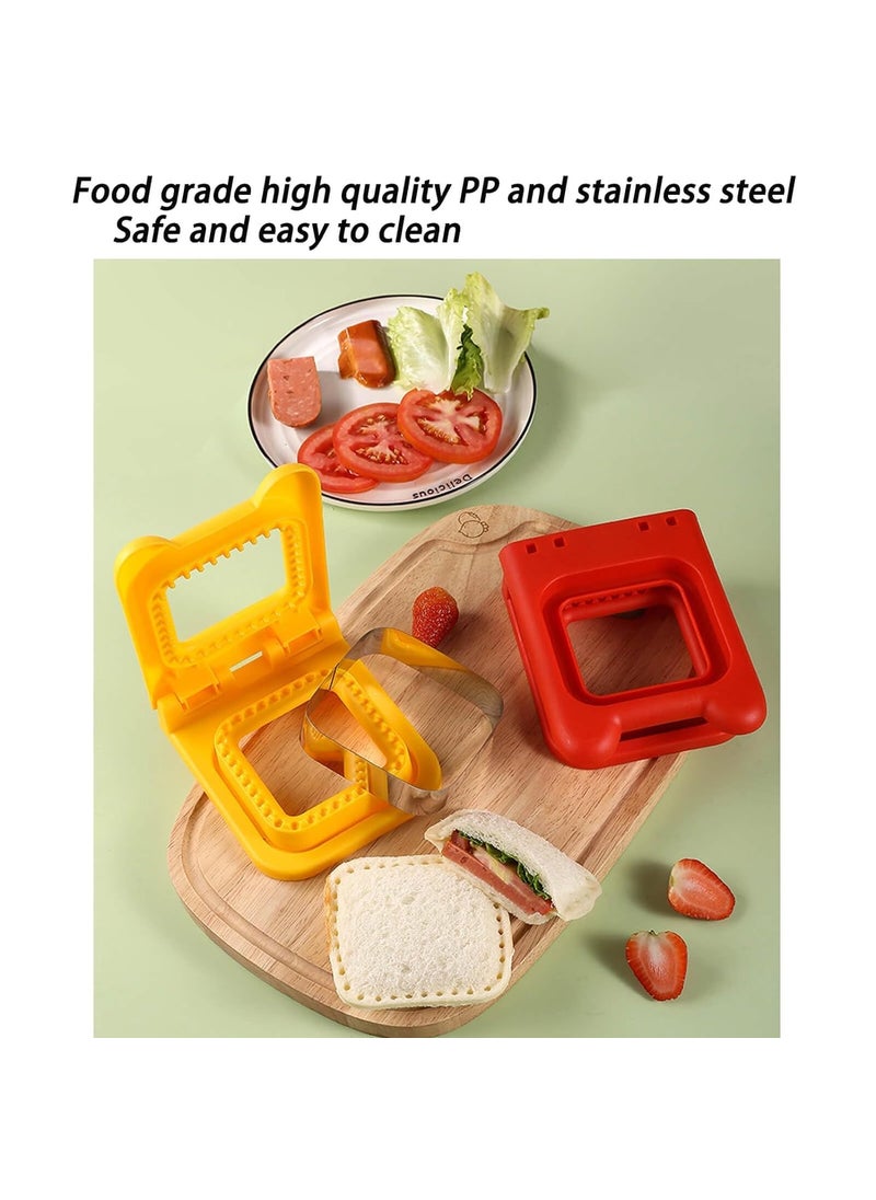 Helimix HELIMIX Sandwich Cutter and Sealer for Kids Lunch Easy Uncrustable Sandwich Maker Mould Cutter Bread Press DIY  - Image 4