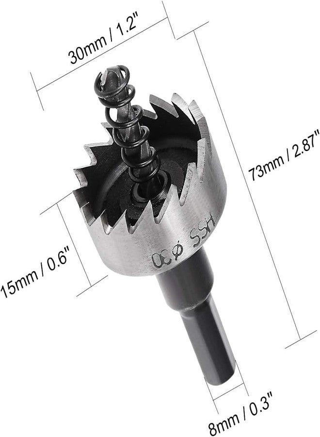UPTODATETOOLS مثقاب منشار ثقب من الفولاذ عالي السرعة (HSS) مقاس 30 مم من UPTODATETOOLS لقطع المعادن والسبائك والخشب - Image 2