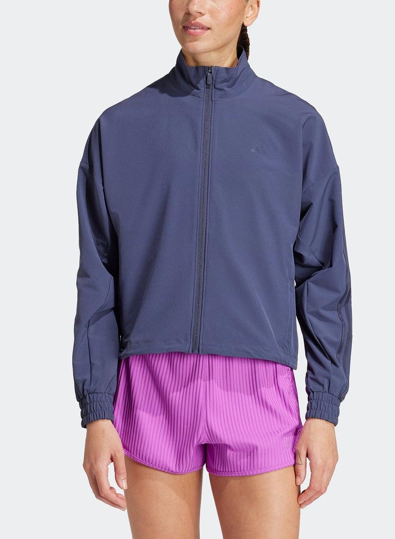 اديداس جاكيت Pacer All Gym Tonal 3-Stripes Woven - Image 3