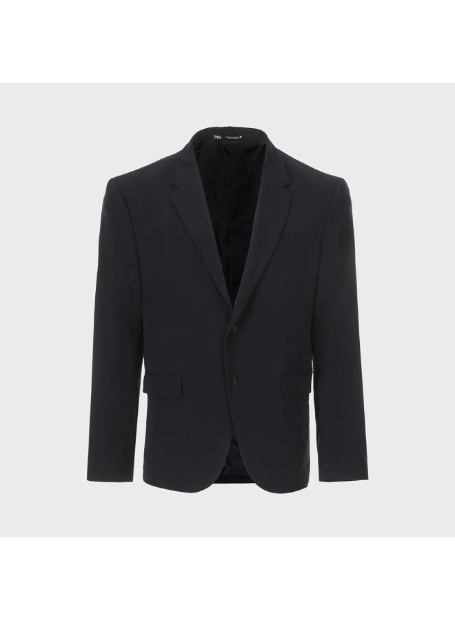 Zara men's Classic Solid Color Formal Business Long Sleeve Notch Lapel Suit Jacket - Image 2