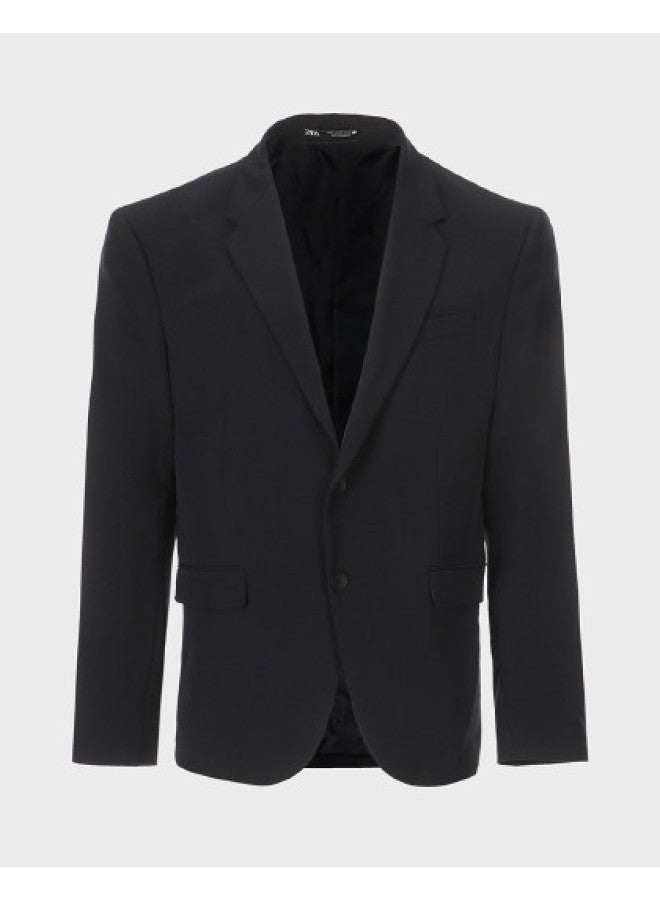 Zara men's Classic Solid Color Formal Business Long Sleeve Notch Lapel Suit Jacket - Image 1