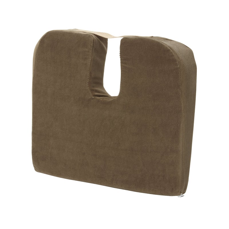 DMI DMI Gradual Slope Seat Cushion for Coccyx Sciatica and Tailbone Pain Used With Dining Room Chairs Desk Chairs Car Seats or Wheelchair Cushions Machine WashableCover 15 Inch Camel 